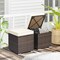 2 Pieces Patio Storage Ottoman with Removable and Washable Cushions
